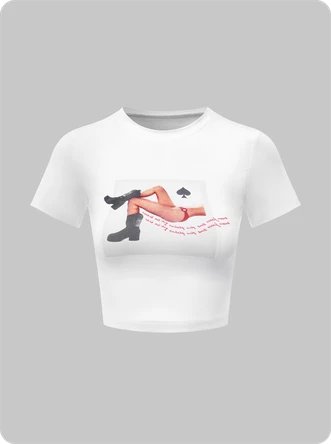 Kollyy Y2k White Graphic Body Print Top T-Shirt 1 Kollyy Y2k White Graphic Body Print Top T-Shirt
