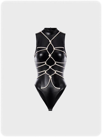 Kollyy Edgy Black Tie-up Top Bodysuit 1 Kollyy Edgy Black Tie-up Top Bodysuit