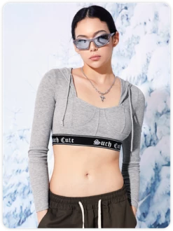 Kollyy Street Gray Band Hoodie Top T-Shirt 12 Kollyy Street Gray Band Hoodie Top T-Shirt -Tops Sales abe0381cd7efd8c1a935a48899f023f6