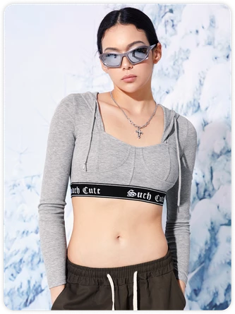 Kollyy Street Gray Band Hoodie Top T-Shirt 4 Kollyy Street Gray Band Hoodie Top T-Shirt - Image 4