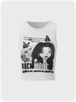 Kollyy Street White Slim Figure Top Tank Top & Cami