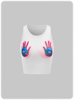 Kollyy Street White Skull Top Tank Top & Cami