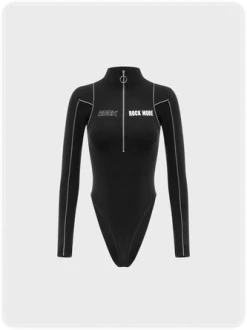 Kollyy 【Pre Order】Street Black Color Block Top Bodysuit