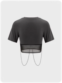 Kollyy Street Gray Graphic Patchwork Metal Chain Top T-Shirt 7 Kollyy Street Gray Graphic Patchwork Metal Chain Top T-Shirt -Tops Sales ace4a4981ede53103e39f5eaf56e34e2