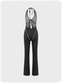Kollyy Edgy Black Cut Out Halter Backless Cyberpunk Top Jumpsuit -Tops Sales ad25158162931168f79fd82b38ba563f