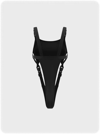 Kollyy Black Slim Cut Out Cyberpunk Top Bodysuit 4 Kollyy Black Slim Cut Out Cyberpunk Top Bodysuit - Image 4