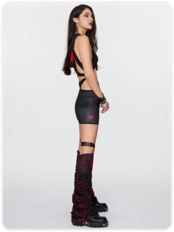 Kollyy Punk Black Cut Out Graffiti Halloween Top Tank Top & Cami -Tops Sales ae5adf534c55d8275cf2f890b56d7df5