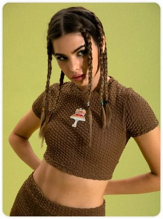 Kollyy Y2K Yellow Plants Short Sleeves Top T-Shirt 2 Kollyy Y2K Yellow Plants Short Sleeves Top T-Shirt - Image 2