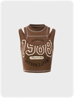 Kollyy Casual Brown Top Tank Top & Cami