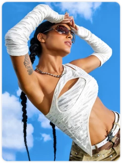 Kollyy Y2K Off White Asymmetrical Design Arm Sleeves Cyberpunk Top Women Top 11 Kollyy Y2K Off White Asymmetrical Design Arm Sleeves Cyberpunk Top Women Top -Tops Sales b046634348ee5a742e18462aefa97b96