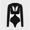 Kollyy Street Black Cut Out Top Bodysuit