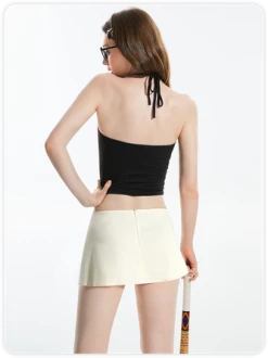 Kollyy Y2K Black Tiered Design Tie Up Back To School Top Tank Top & Cami -Tops Sales b1b19fccc7e518722eadc080d8749f19