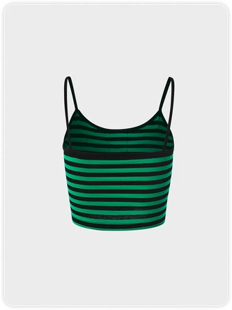 Kollyy Street Green Striped Metal Top Tank Top & Cami 4 Kollyy Street Green Striped Metal Top Tank Top & Cami - Image 4