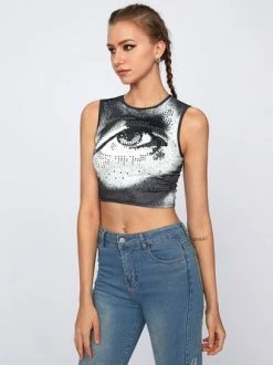 Kollyy Street Black Eye Hotfix Rhinestone Top Tank Top & Cami -Tops Sales b1e673c8ac9ace412fb540e4c43bf67b