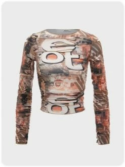 Kollyy Vintage Khaki Top T-Shirt