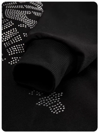 Kollyy Punk Black Skull Hotfix Rhinestone Halloween Top Hoodie & Sweatshirt 3 Kollyy Punk Black Skull Hotfix Rhinestone Halloween Top Hoodie & Sweatshirt - Image 3