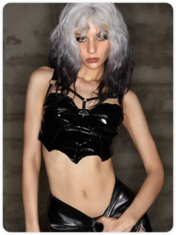 Kollyy Punk Black Metal Halloween Top Tank Top & Cami