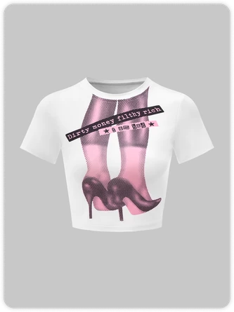 Kollyy Y2K White Body Top T-Shirt 1 Kollyy Y2K White Body Top T-Shirt