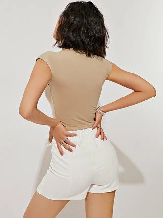 Kollyy Casual Khaki Top T-Shirt 5 Kollyy Casual Khaki Top T-Shirt - Image 5