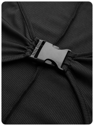 Kollyy Edgy Black Buckle Cut Out Cyberpunk Top Jumpsuit 5 Kollyy Edgy Black Buckle Cut Out Cyberpunk Top Jumpsuit - Image 5