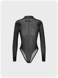 Kollyy Street Black Geometric Mesh Top Bodysuit -Tops Sales b845dccad81b3893817feeb59e571f1f