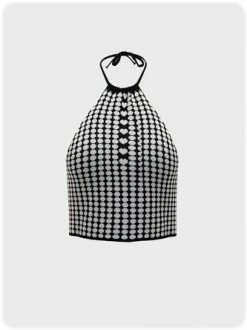 Kollyy Casual Black-White Top Tank Top & Cami