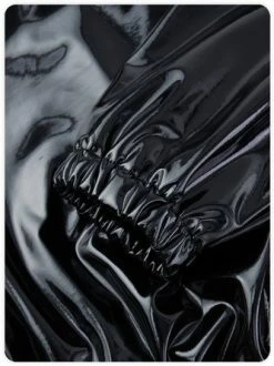 Kollyy Street Black Pu Hooded Top Hoodie & Sweatshirt -Tops Sales b9f54d48c338f90e14cd555c11528ba2