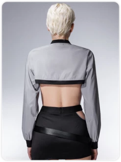 Kollyy Street Gray 3M Buckle Top Outwear -Tops Sales b9f5f374c69adac3538adacabc2f55ce