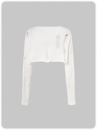 Kollyy Street White Asymmetrical Design Cut Out Top Sweater 4 Kollyy Street White Asymmetrical Design Cut Out Top Sweater - Image 4