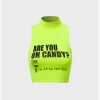 Kollyy Casual Fluorescent Green Top Tank Top & Cami