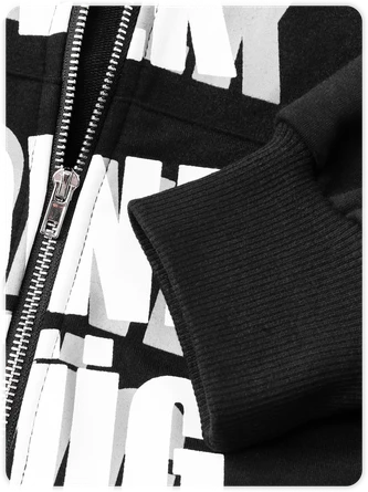 Kollyy Street Black Graphic Hooded Zip Up 2 Kollyy Street Black Graphic Hooded Zip Up - Image 2