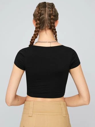 Kollyy Y2K Black Butterfly Short Sleeves Top T-Shirt 12 Kollyy Y2K Black Butterfly Short Sleeves Top T-Shirt - Image 12