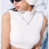 Kollyy Y2k White Sherpa Top Tank Top & Cami