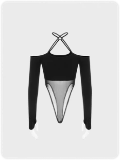 Kollyy Street Black Patchwork Cropped Crossed Collar Top Bodysuit 7 Kollyy Street Black Patchwork Cropped Crossed Collar Top Bodysuit -Tops Sales c121893cd4c8f114f5d2ae98b8e36f63