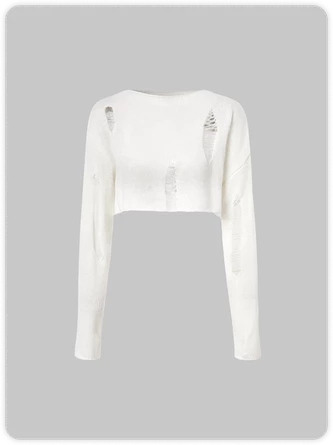 Kollyy Street White Asymmetrical Design Cut Out Top Sweater 1 Kollyy Street White Asymmetrical Design Cut Out Top Sweater