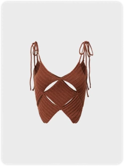 Kollyy Casual Brown Top Tank Top & Cami