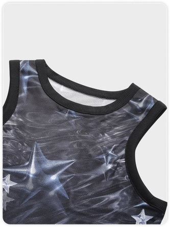 Kollyy Street Blue Mesh Cyberpunk Top Tank Top & Cami 6 Kollyy Street Blue Mesh Cyberpunk Top Tank Top & Cami - Image 6