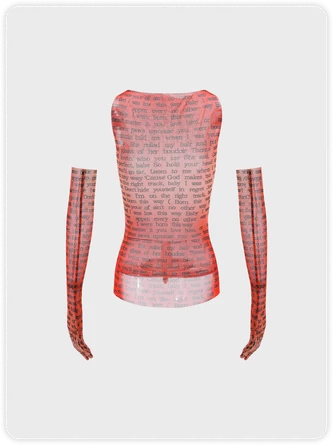 Kollyy Y2K Khaki Mesh Letter Arm Sleeves Party Top Women Top 17 Kollyy Y2K Khaki Mesh Letter Arm Sleeves Party Top Women Top - Image 17