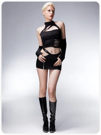 Kollyy Edgy Black Cut Out Top Sweater 4 Kollyy Edgy Black Cut Out Top Sweater - Image 4