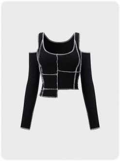 Kollyy Casual Black Top T-Shirt