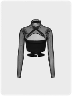 Kollyy Punk Black Mesh Tie Up Buckle Top Women Top 16 Kollyy Punk Black Mesh Tie Up Buckle Top Women Top -Tops Sales c8bda065a0ad4bf60a8fbea12cc4c550