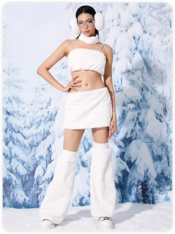 Kollyy Y2k White Sherpa Top Tank Top & Cami -Tops Sales c8fa91b876878d1eb57413c4d16d3c8a