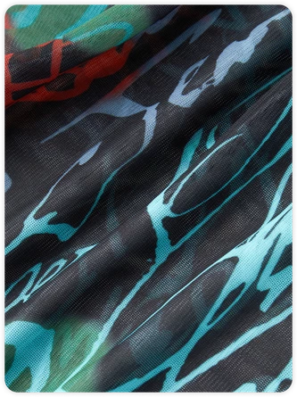 Kollyy Y2k Green Patchwork Mesh Graffiti Top Women Top 2 Kollyy Y2k Green Patchwork Mesh Graffiti Top Women Top - Image 2