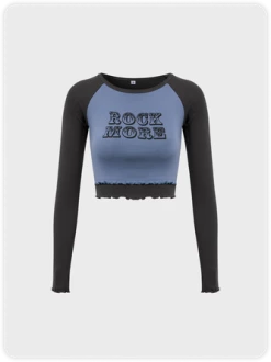 Kollyy Vintage Blue Top T-Shirt