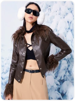 Kollyy Y2k Brown Feather Top Outwear 11 Kollyy Y2k Brown Feather Top Outwear -Tops Sales cca6d269e0a619503c557ed2a6426116