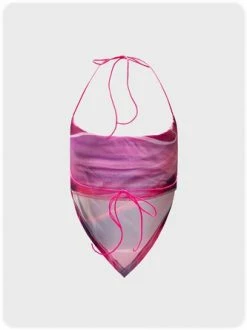 Kollyy Pink Lace-Up Design Water Wave Top Tank Top & Cami -Tops Sales cea24314f7b8f17c2dd8ca1769835585