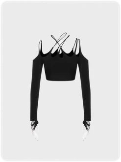 Kollyy Edgy Black Cut Out Backless Design Top T-Shirt -Tops Sales cef2e96c48bf63aaf12a02f20be32eae