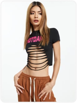 Kollyy Y2K Black Cut Out Letter Top T-Shirt 11 Kollyy Y2K Black Cut Out Letter Top T-Shirt -Tops Sales d013402feb06607a498ca816fb34b46f