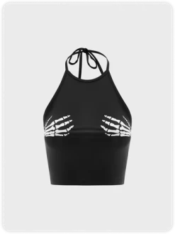 Kollyy Street Black Skull Top Tank Top & Cami