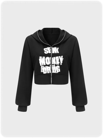 Kollyy Street Black Graphic Hooded Zip Up 1 Kollyy Street Black Graphic Hooded Zip Up